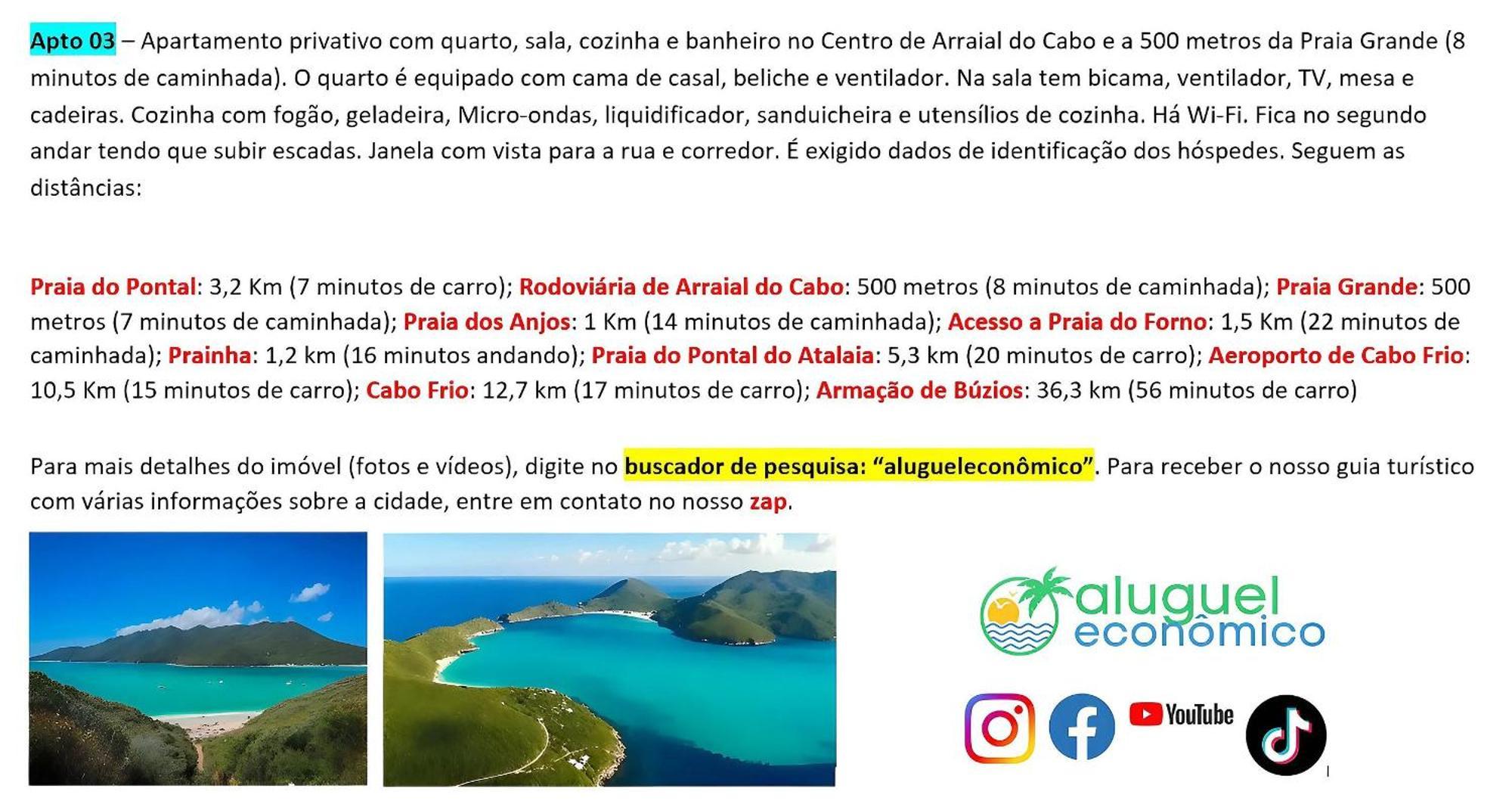 Ferienwohnung Arraial Do Cabo - Brisas Do Farol - Aluguel Economico Exterior foto