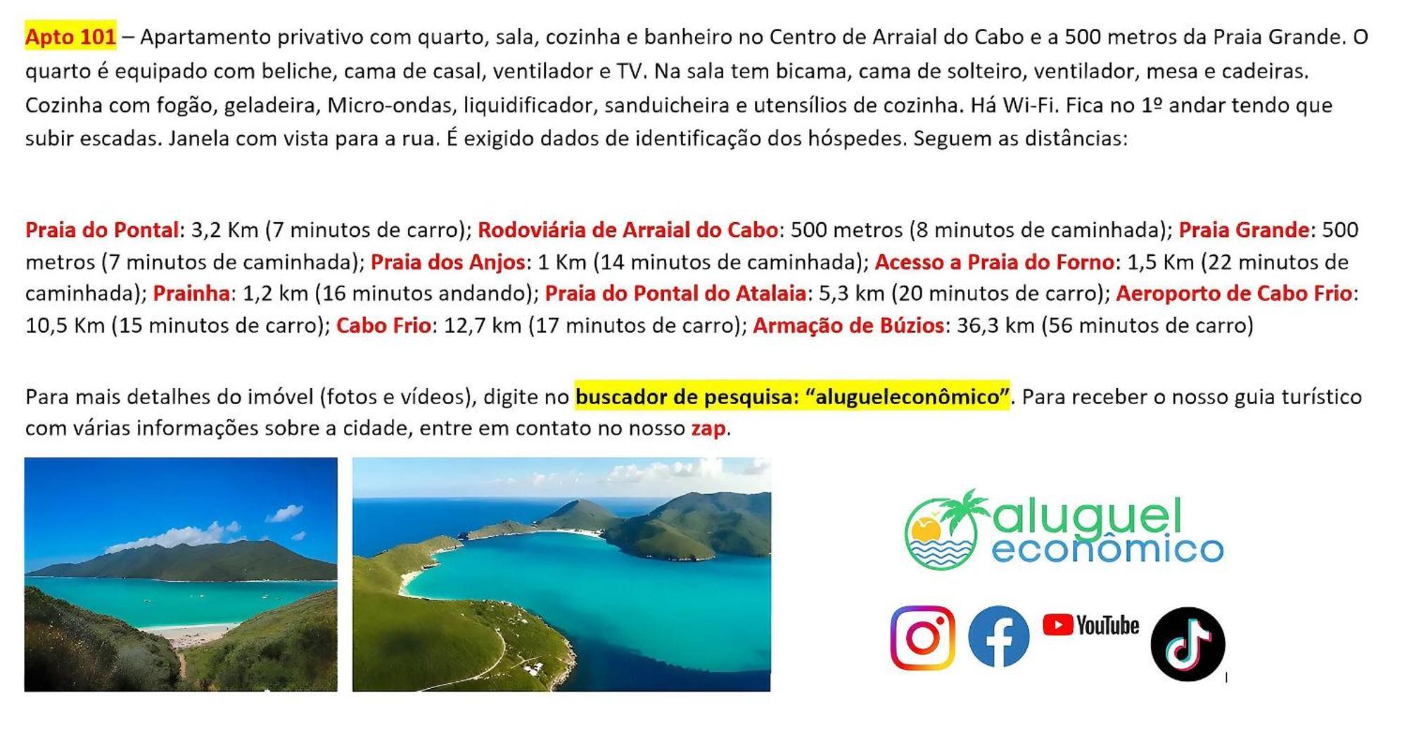 Ferienwohnung Arraial Do Cabo - Brisas Do Farol - Aluguel Economico Exterior foto